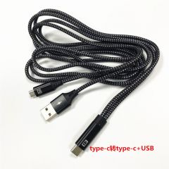 声卡直播充电线 声卡OTG转接线 type-c转type-c+usb